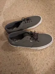 Size 10.5 -Vans Men's Atwood Sneaker, Canvas Pewter White,