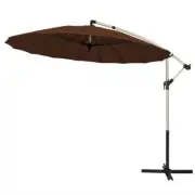 Honey Joy Cantilever Umbrellas 77"Hx118"Wx118"D Aluminum Rib Polyester Round Tan