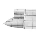 Nautica Sheet Set King-Size Plaid Machine Washable,Soft 200-Thread Count 4-Piece