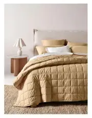 [Aura Home] Evie Organic Stonewash Coverlet in Caramel