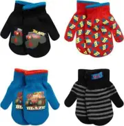 Nickelodeon Boys 4 Pack Mitten or Glove Set: Blaze, Toddler/Little Boys Ages 2-7