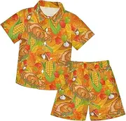 [Caihoyu] Baby-boys Toddler Short Sleeve Button Down Shirt Shorts Gentleman Outfits Toddler Boy Outfit Summer Clothes Set