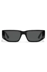 QUAY Good Time 34mm Small Rectangular Sunglasses in Black/Black at Nordstrom One Size