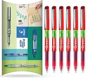 Pilot GreenBall Liquid Ink Rollerball Pen - Begreen Range 89% Recycled - Pack of 6 Pens - Medium 0.7mm Nib - Ideal for Writing, School, Home, Revision, Office. (Red)