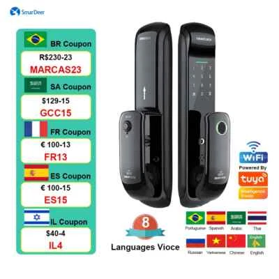 Digital Electronic Lock for Tuya smart lock with Biometric Fingerprint Lock 5in1