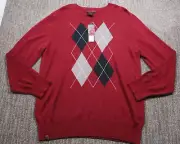 Tony Hawk Classic Argyle Crew Neck Sweater Skater Young Men's 2XL New w Tag