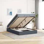 vidaXL Ottoman Bed with Mattress Dark Grey Double Velvet