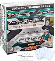 2024 Panini Prizm Football NFL Retail Packs/Box Trading Cards + Toploader(s) + StreetCards Magnet! (Retail Box + 6 Toploaders)