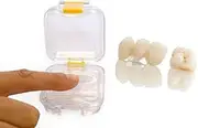 Impressive Smile Dental Crown and Bridge Pillow Box with Secure Clasp | Transparent Membrane Film Showcase Tooth Box - 100 Count