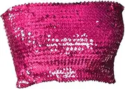 [Vaveren] Belly Dance Bra Top Women Sequin Tube Top Sleeveless Stage Performance Party Clothes Shiny Club Sparkly Bandeau Top Crop Tops