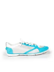Blue Suede Panel Mesh Lace Up Trainers