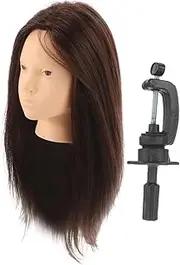 SAFIGLE 1Set Human Hair Mannequin Head Realistic Training Model for Hairdressing Practice for Salons Students for Braiding Curling Updos Includes Holder Without