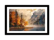 Mountain River Framed print Art Poster
