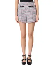 Maje Tweed Contrast Trim Shorts