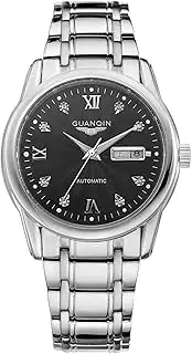 [carlien] Men's Watches Automatic Mechanical Casual Luminous Pointer&Scale Waterproof Calendar Wristwatches, black, 38mm, Casual