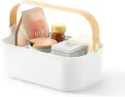 Bellwood Stackable Storage Bin, Multipurpose Caddy Organizer, 11 X 7 In, White/N