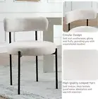 Beige Mid Back Modern Tufted Dining Chair Upholstered Loop Yarn - Tefune Brand