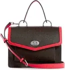 NEW GUESS Women's Crimmel Red Brown Logo Print Crossbody Bag Handbag Purse