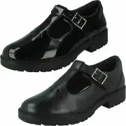 Girls Clarks T-Bar School Shoes - Dempster Bar