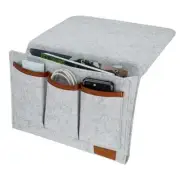 Felt Bedside Caddy - 13 x 9.4in Light Gray Hanging Dorm Bedside Storage Caddy