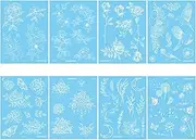 8 Sheets Waterproof White Flowers Fresh Clavicle Arm Temporary Tattoo Stickers
