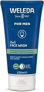 WELEDA Men 2in1 Face Wash 100ml | Beard Wash | Deep Pore Cleanser | Witch Hazel | All Skin Types