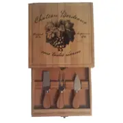 Cheese Board with Knife Storage And Knife Set (3 stainless steel knives)