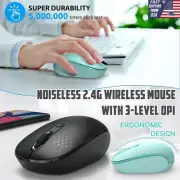 2.4G Noiseless Wireless Portable Mouse with USB Receiver for PC Laptop Computers