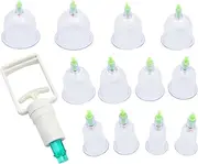 12 Cups Vacuum Cupping Sets Anti Cellulite Therapy Cans Back Massage Body Cup Suction Cups Healthy Care Jars with Pumping Gun