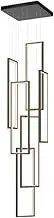 Modern LED Stair Chandelier for Villa,6 Light Long Pendant Light,300cm Adjustable Height,Aluminum Frame,Ceiling Light Chandelier for High Ceiling Dining Room(60 * 20cm, Cold(6000K))