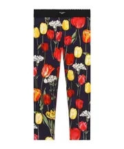 tulip-print slip-on leggings 8Y,6Y,14Y,10Y Black
