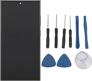 6.8inch Screen Replacement for Galaxy S24 Ultra, Phone Organic LED Display Touch Screen Digitizer Assembly with Frame, Fingerprint Function and Repair Tools (Black)
