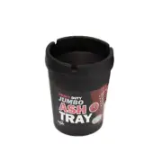 1pce 13cm Jumbo Butt Ash Bucket Black Large Smoke Tray Bin Lid Home Car Work