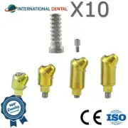 10x Dental Angulated 45° Multi Unit 1.4 Titanium Sleeve Set Int Hex 2.42