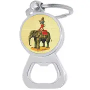 Circus Monkey and Elephant Bottle Opener Keychain - Metal Beer Bar Tool Key Ring
