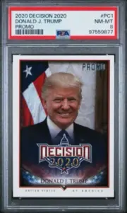 2020 Leaf Decision #PC1 Donald Trump Silver Foil Promo Card PSA 8 NM-MT USA