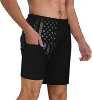 [Pastard] Duck Men's Swim Trunks with Compression Liner 2 in 1 Inseam Quick Dry Beach Shorts 7 inch Swimming Board Shorts