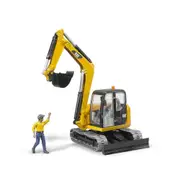 Bruder Licensed 1:16 Scale Caterpillar Mini Excavator with Worker Yellow