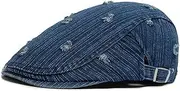 [HAMKVBPR] Men's Beret Hats Cowboy Broken Hole Beret Retro Forward Cap Duck Tongue Cap Mens Hat Flat Cap
