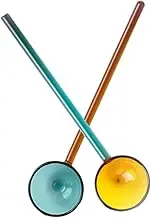 CIYODO Pcs Long Handle Stirring Spoons Heat-Resistant Dessert Serving Spoons for Espresso Lemonade Iced Tea Random