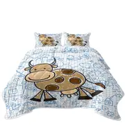 Adorable Kids Drawing of a Cow Coverlet