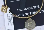 NEW NWT Alex and Ani Older Letter Initial O Charm Bangle Gold Bracelet