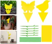 40 Pcs Dual-Sided Yellow Sticky Traps Package,With Twist Ties, Fruit Fly Gnat St