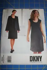 Vogue Pattern #2334 DKNY Vogue American Designer Size 8 Misses' Jacket & Dress