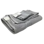 Target Grandeur 4Pce Cotton Grey Bath Sheet Hand Towel & 2x Face Washer Set NEW