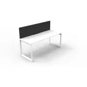 RAPIDLINE RAPID INFINITY LOOP LEG WORKSTATION Single Sided With Screen 1 Person W1200 x D700 x H730mm Natural White with Scalloped Edge