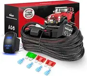 Nilight Wiring Harness Kit Nylon 12 AWG 2 Leads 12V 5Pin Rocker Switch Laser On Off Power Relay Blade Fuse for LED Light Bar Off Road Lights on Cars Jeep Boat Trucks
