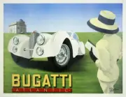 Bugatti Atlantic : Vintage Luxury Car Poster Ad : Archival Quality Art Print