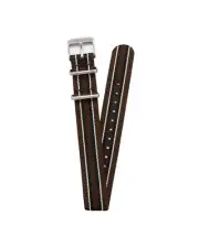 Timex BrownWhite Striped NATO Watch Strap Model TIBTQ321802AC Unisex Multicolor