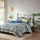 Madison Park Tangiers 6 Peice Coverlet Full/Queen Set , Blue